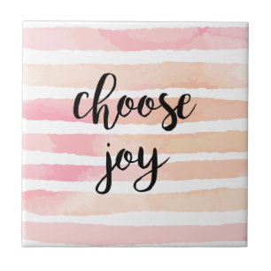 Carreau Choisissez Joy Citation Inspirationnelle Aquarelle