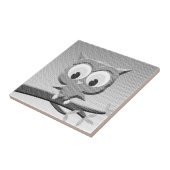 Carreau Chouette À Papier En Noir Et Blanc (Côté)