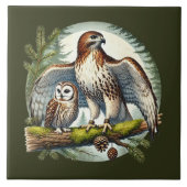 Carreau Chouette aigle des bois (Devant)