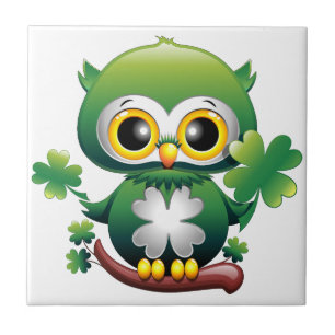 Carreau Chouette bébé mignon St Patrick Cartoon