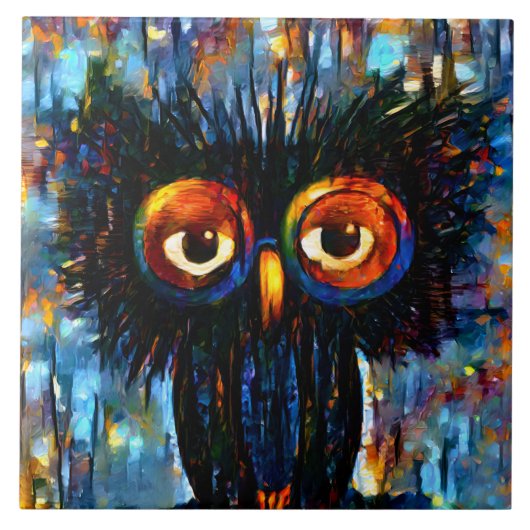 Carreau Chouette brillante et sage (Devant)