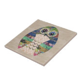 Carreau Chouette de couleur rétro Boho Bohemian Bird Custo (Côté)