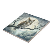 Carreau Chouette de crayon d'aquarelle (Côté)