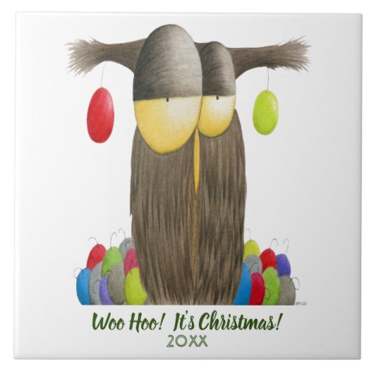 Carreau Chouette de Noël (Devant)