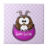 Carreau Chouette de Pâques - rose (Devant)