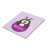 Carreau Chouette de Pâques - rose (Côté)
