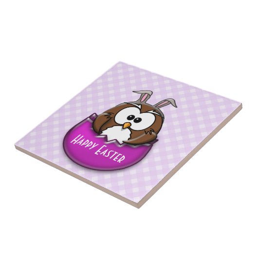 Carreau Chouette de Pâques - rose (Côté)