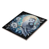 Carreau Chouette d'hiver Verre tendu Élégant Nocturne neig (Côté)