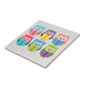 Carreau Chouettes à lire mignonnes (Côté)