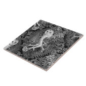 Carreau Chouettes, fougères, chênes et baies 4 (Côté)