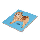 Carreau Chow Chow dog cartoon (Côté)