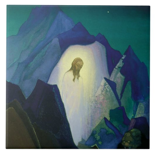 Carreau «Christ dans le désert» de Nicholas Roerich (Devant)