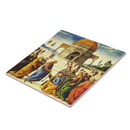 Carreau Christ Donner les clés à saint Pierre (Côté)