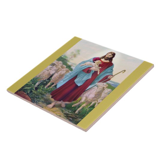 Carreau Christ Le Bon Pasteur Bernard Plockhorst 1878 (Côté)