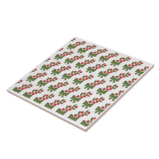 Carreau Christmas Holly Berries & Green Bow Pattern (Côté)