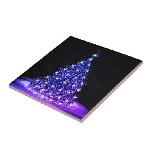 Carreau Christmas Party Pink Blue Tree Winter Black Rustic (Côté)