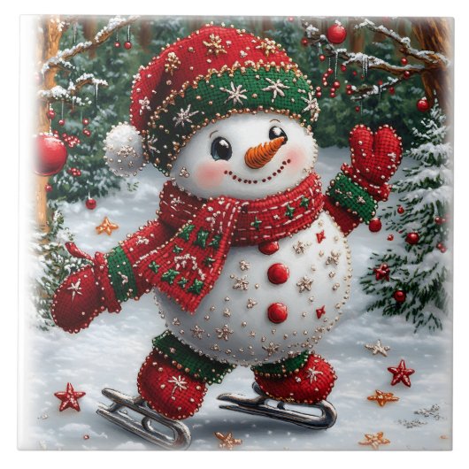 Carreau Christmas Snowman (Devant)