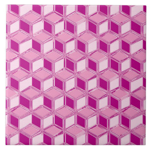 Carreau Chrome 3-d boîtes - fuchsia rose
