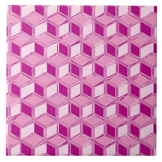 Carreau Chrome 3-d boîtes - fuchsia rose (Devant)