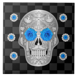Carreau Chrome Calavera (Rose Bleu) Carrelage en céramique