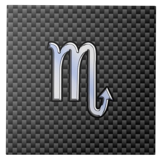 Carreau Chrome Comme Scorpio Signe Zodiac Fibres Carbone I (Devant)