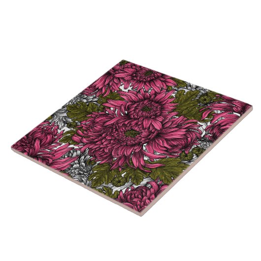 Carreau Chrysanthème rose (Côté)