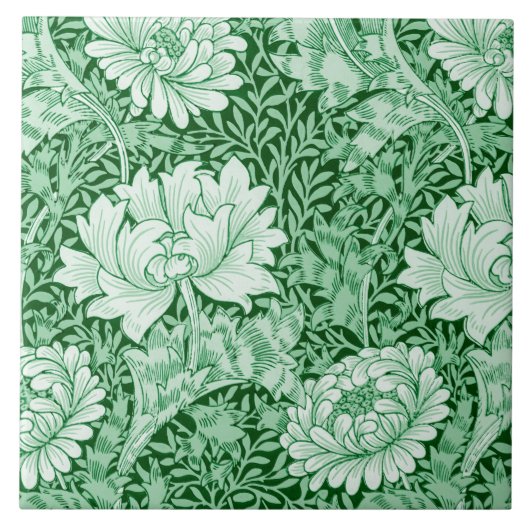 Carreau Chrysanthemum Green, William Morris (Devant)