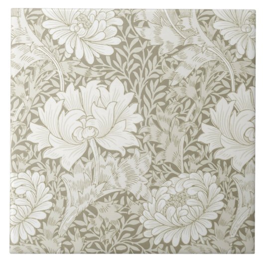 Carreau Chrysanthemum Ivory, William Morris (Devant)