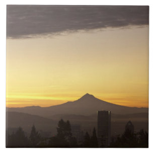 Carreau Ciel à l'aube sur Portland et Mt. Hood, Oregon