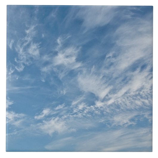 Carreau Ciel bleu nuages blancs éparpillés Motif bleu (Devant)