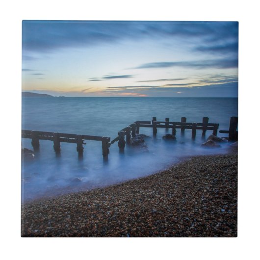 Carreau Ciel crépusculaire au-dessus de la rive et des bri (Devant)