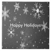 Carreau Ciel noir avec flocons de neige blancs et gris, ZS (Devant)