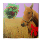 Carreau Ciel rose rétro Cheval de Noël (Devant)