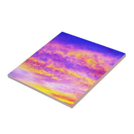 Carreau Ciel rose violet orange doré (Côté)