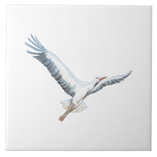 Carreau cigogne blanche volant