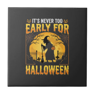 Carreau Cimetière de sorcières Halloween vintage précoce