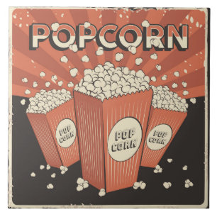 Carreau cinéma rétro cool cinéma pop-corn