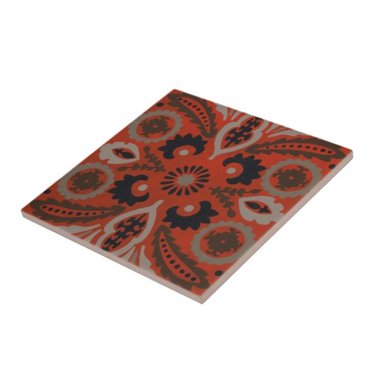 Carreau Cinnabar Suzani II (Côté)