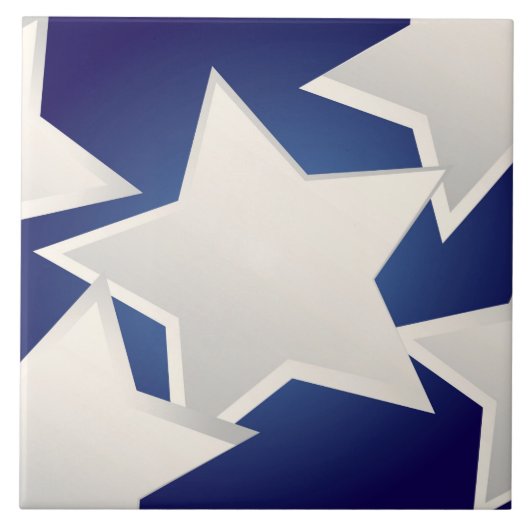 Carreau Cinq étoiles blanches (Devant)