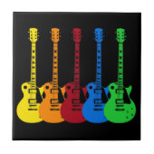 Carreau Cinq guitares électriques colorées (Devant)