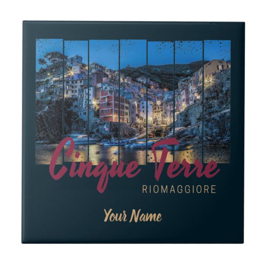 Carreau Cinque Terre Riomaggiore Souvenir vintage italien (Devant)