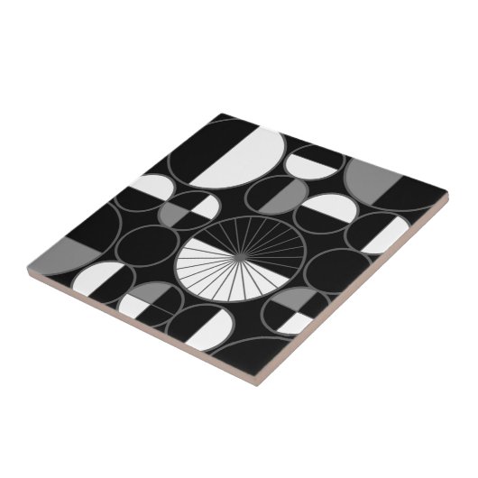 Carreau Circles Halves Black Gray (Côté)