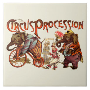 Carreau Cirque Procession Eléphant Art antique