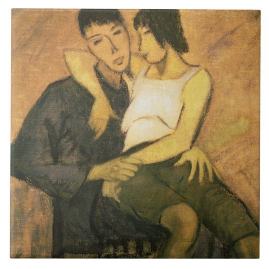 Carreau Citadin Couple, 1920 (huile sur la toile) (Devant)