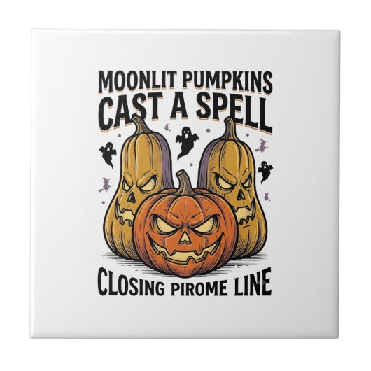 Carreau Citation de citrouille d'Halloween Jack O Lantern (Devant)