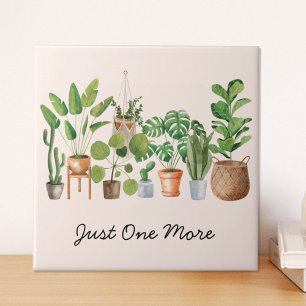 Carreau Citation de jardinage à l'aquarelle de plante d'in