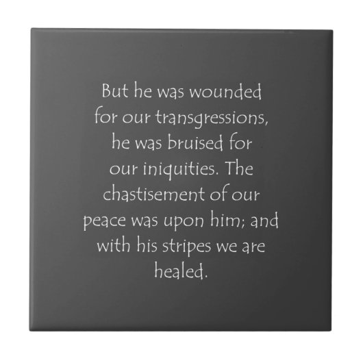 Carreau Citation de l'Écriture Isaïe 53 5 (Devant)