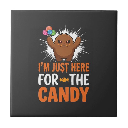 Carreau Citation de Monstre de Bonbons d'Halloween Design (Devant)