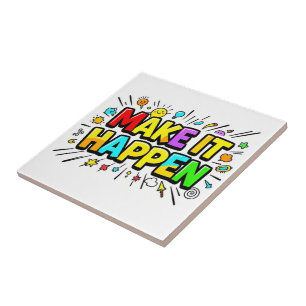 Carreau Citation de motivation colorée et audacieuse