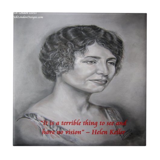 Carreau Citation de sagesse de vision d'Helen Keller (Devant)
